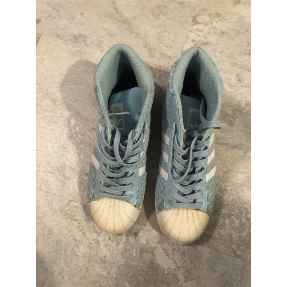 Adidas size 9.5 men's 117451050‎ lime green high top sneakers 2017